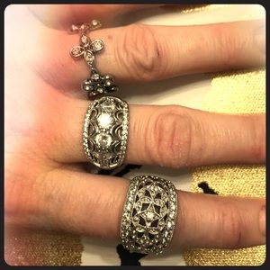 Lot of 3 sparkling rings all size 7